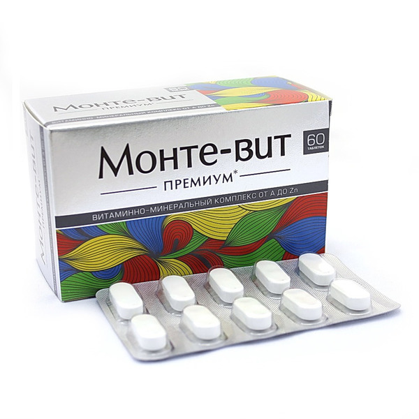 Купить Монте-Вит Витаминно-Минеральный Комплекс От А До Zn Премиум.